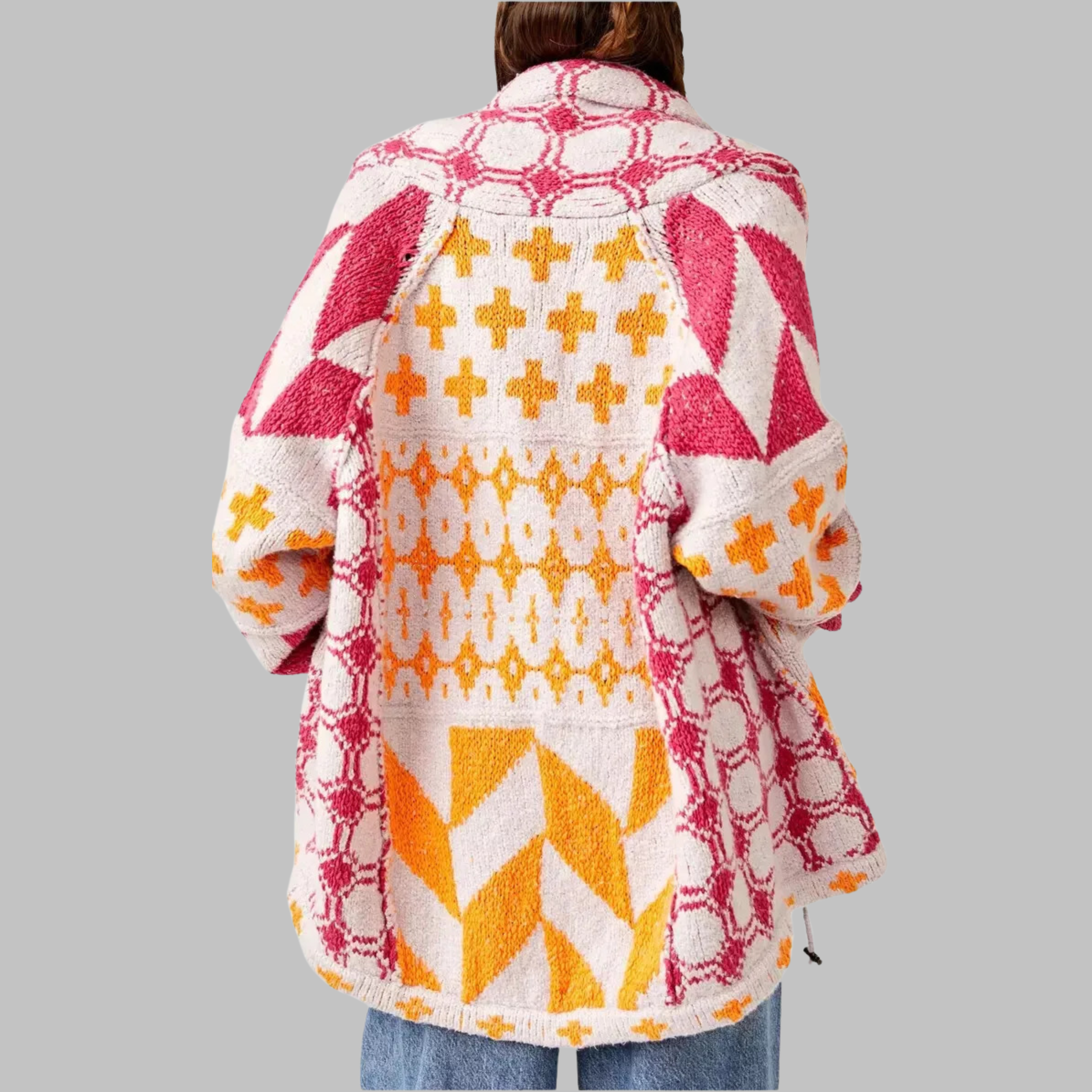 PORTIA™ - Vintage Button Down Collar Long Sleeve Oversized Cardigan