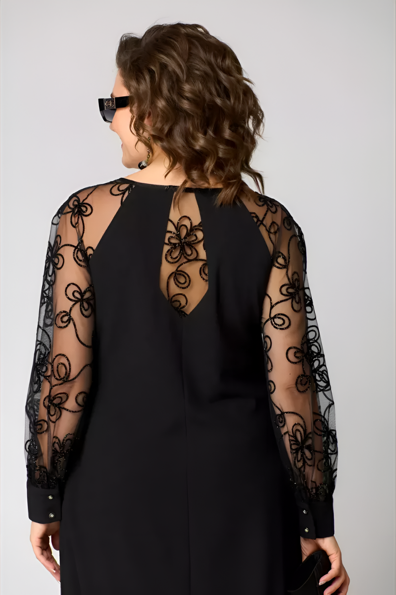 Celeste | Black Dress with Lace Detail