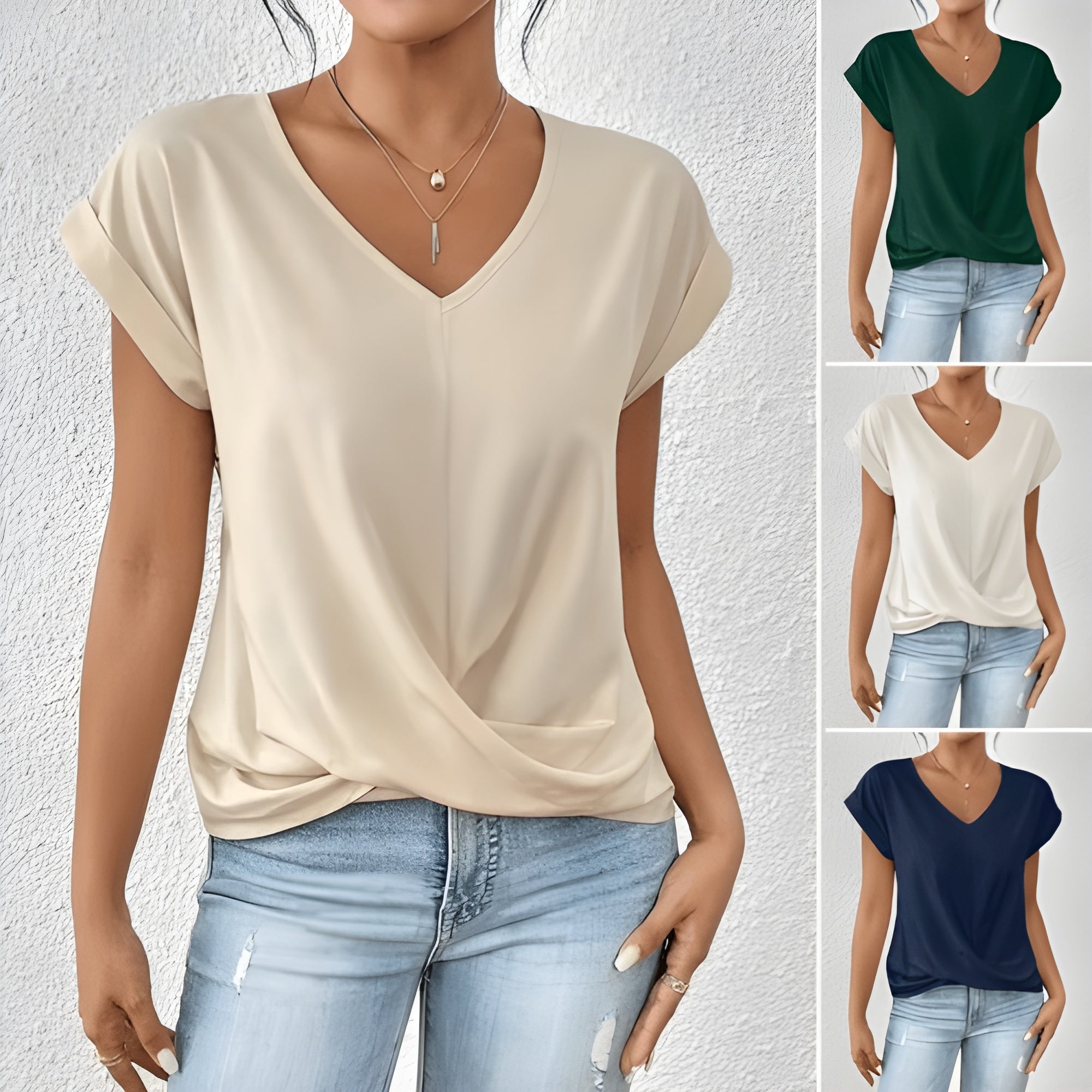 Maya – Twist Front V-Neck Top