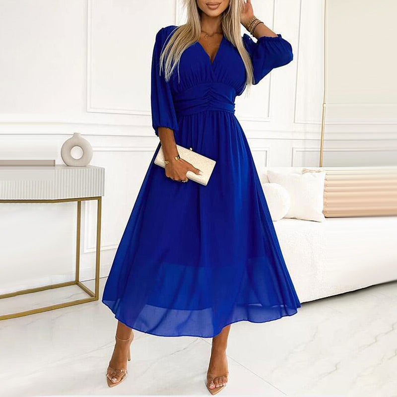 Elara | Elegant Pleated Midi Dress