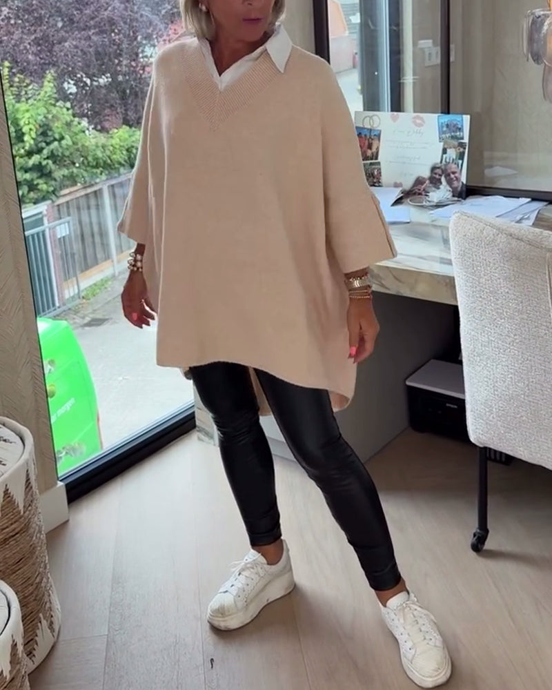 Verity™- V neck Jumper With Button Cuffs