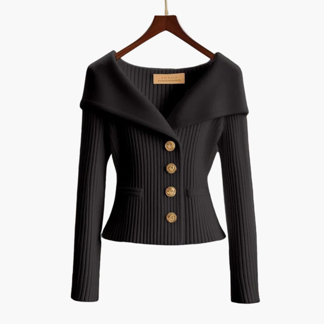 Kenny – Ribbed Button-Up Cardigan