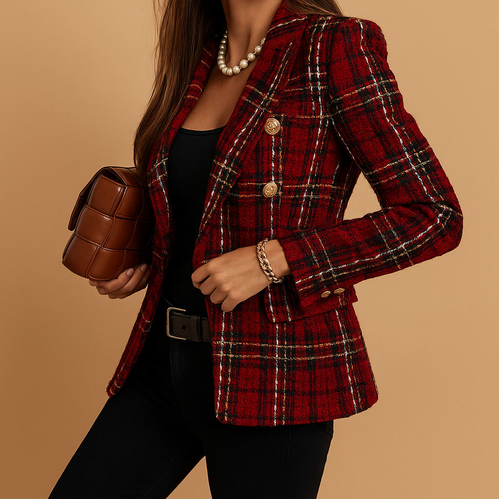 Rive | Women's Striped Double-Breasted Blazer
