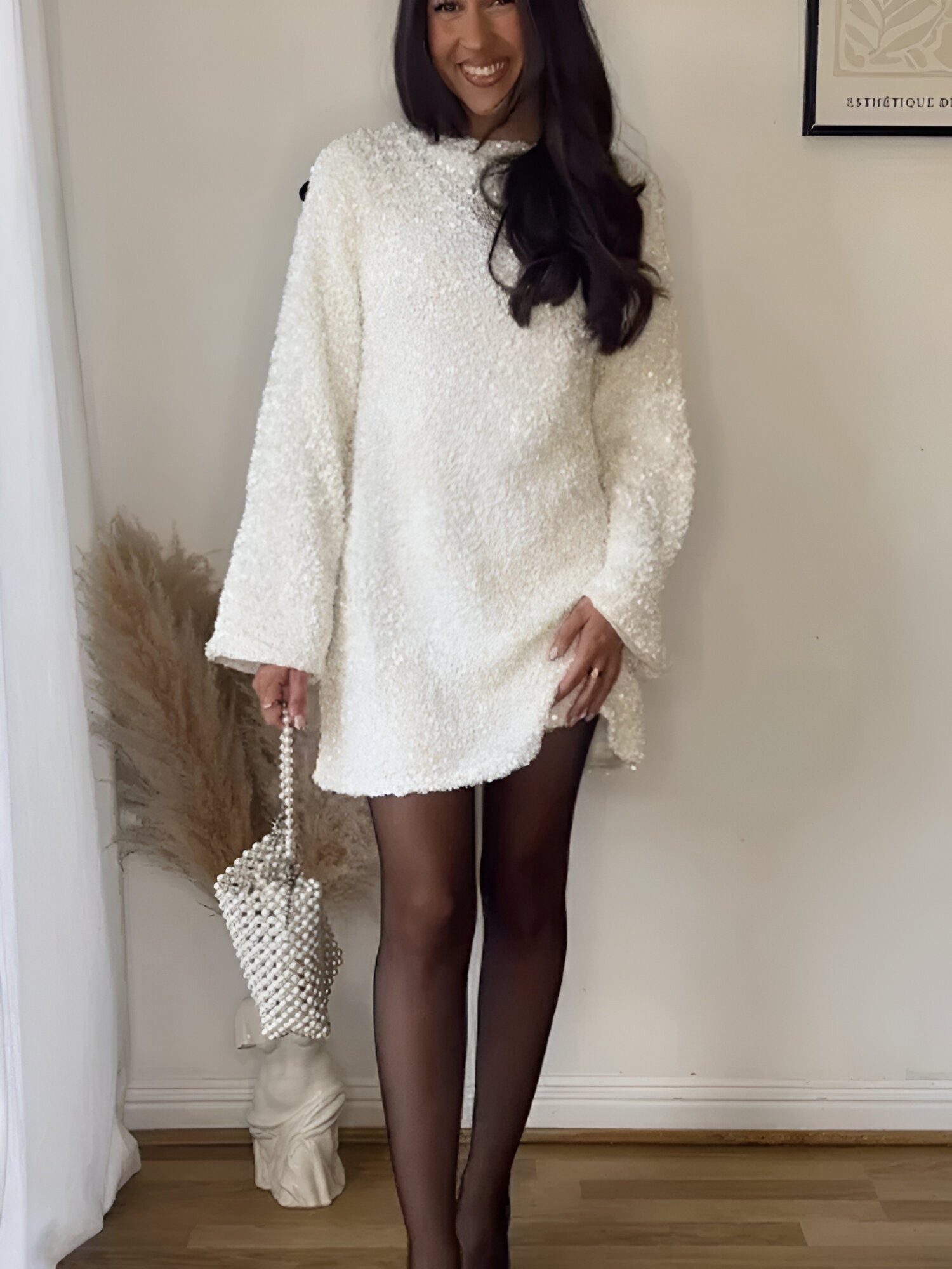 Lindsey | Textured White Mini Dress