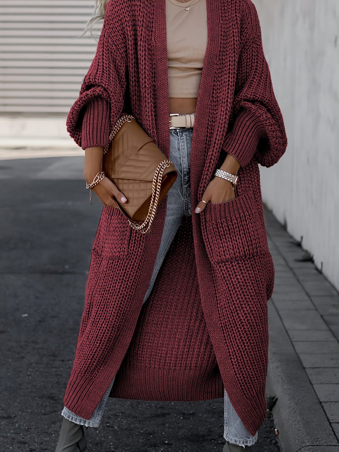 Layla™ -  Elegant Deep V-Neck Long Sleeve Cardigan