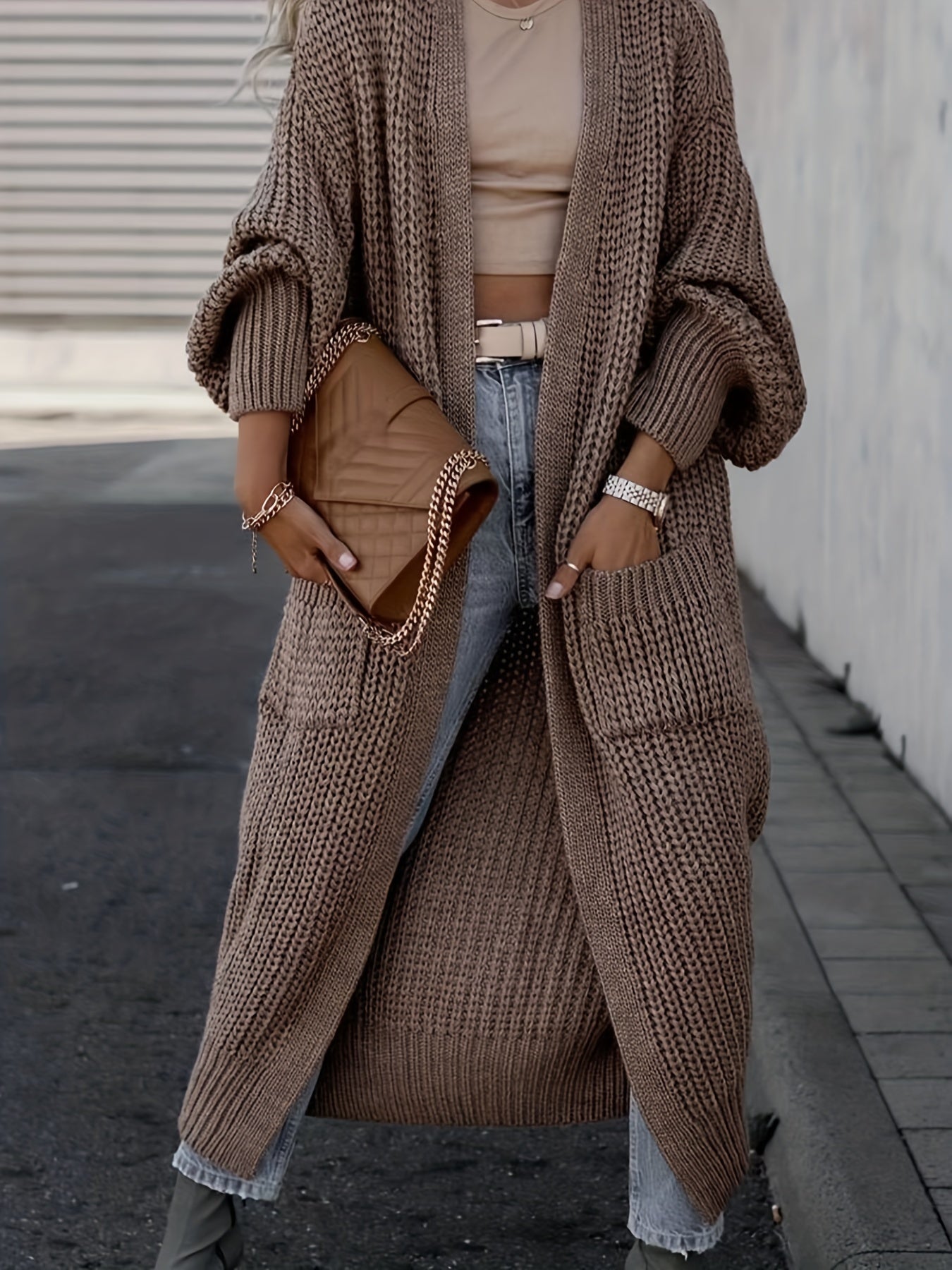 Layla™ -  Elegant Deep V-Neck Long Sleeve Cardigan