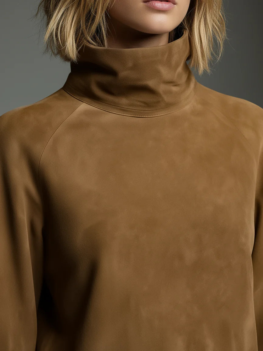 Janet | Camel High-Neck Mini Dress