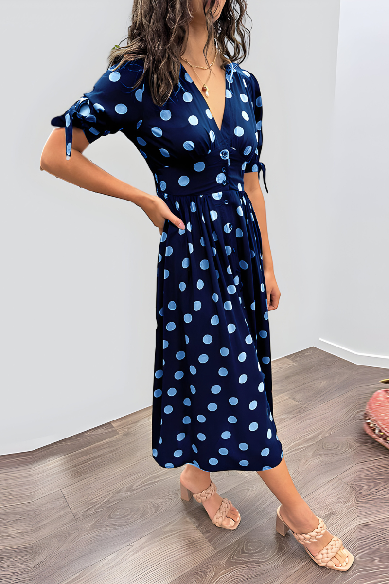 Georgiana | Polka Dot Midi Dress