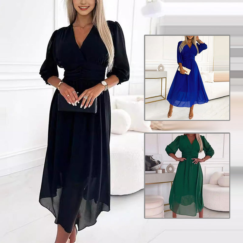 Elara | Elegant Pleated Midi Dress