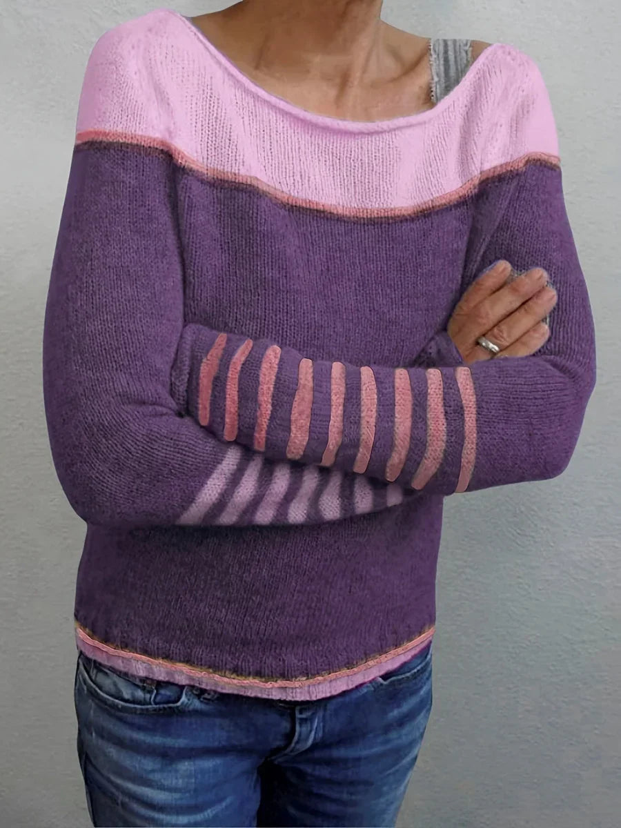 Talithia – Striped Knitted Long Sleeve Sweater