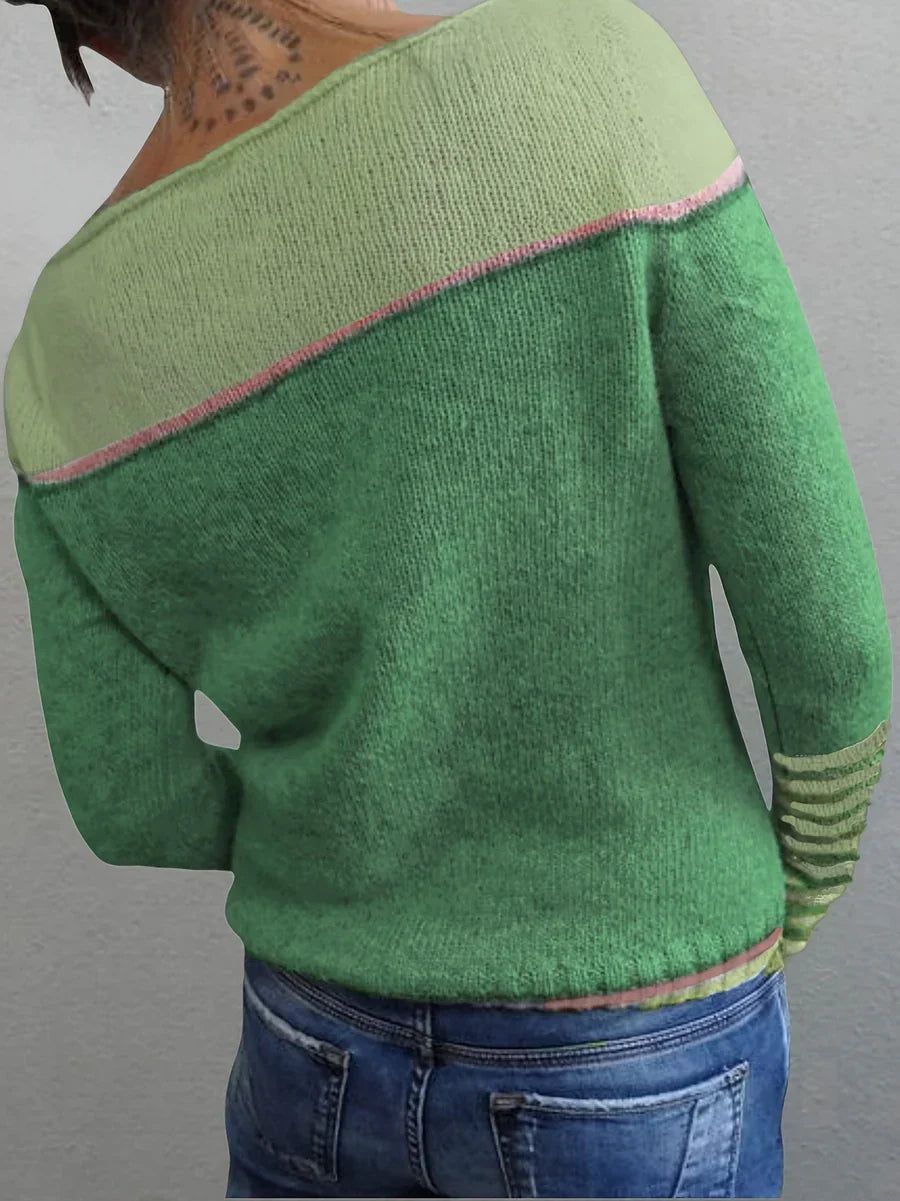 Talithia – Striped Knitted Long Sleeve Sweater