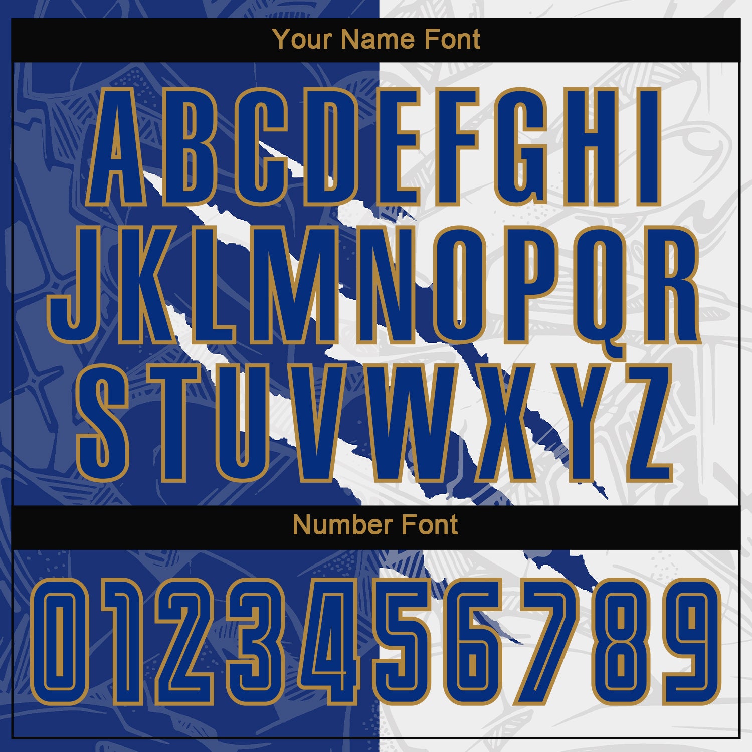 Custom Graffiti Pattern Royal White-Old Gold Scratch Sublimation Soccer Uniform Jersey