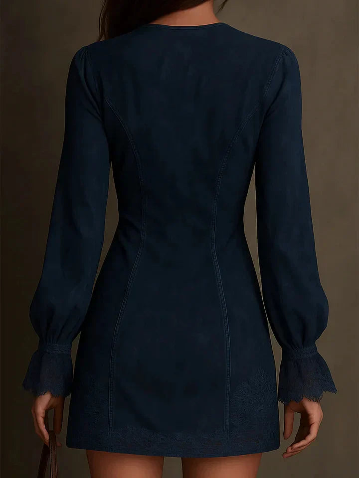 Delilah | Deep Blue Lace Mini Dress